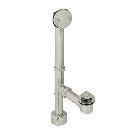 Westbrass Twist & Close Bath Waste, 14" Make-Up, 17 Ga. Tubing in Satin Nickel D3211K-07